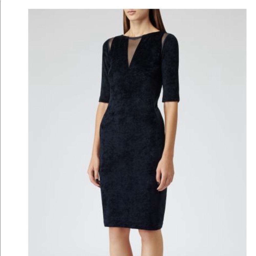 NWT Reiss Navy Velvet Dress